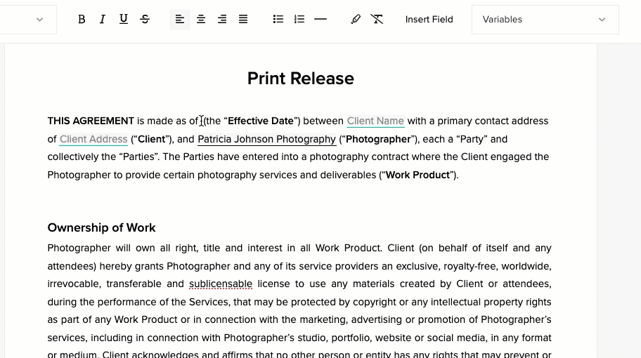 How can I use variables to automatically add information to a contract 1.gif