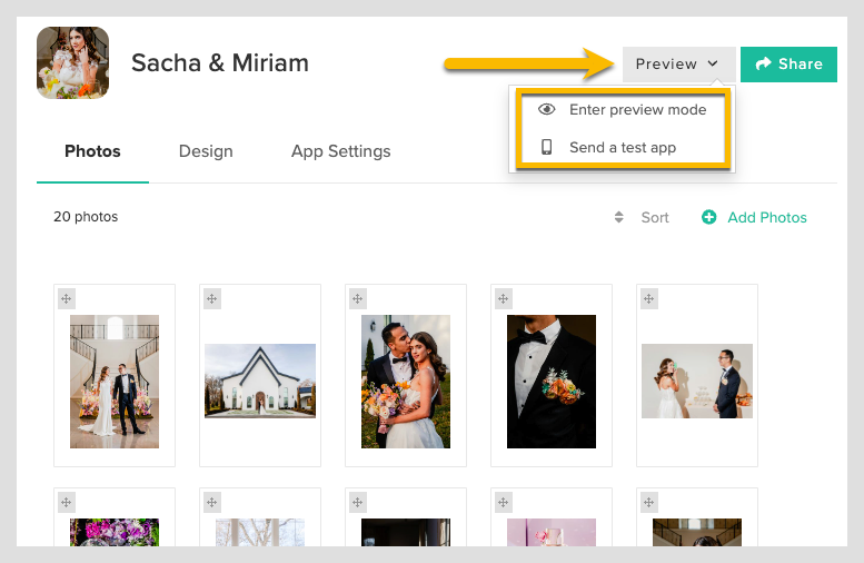 Can I preview or test my Mobile Gallery App 1.png