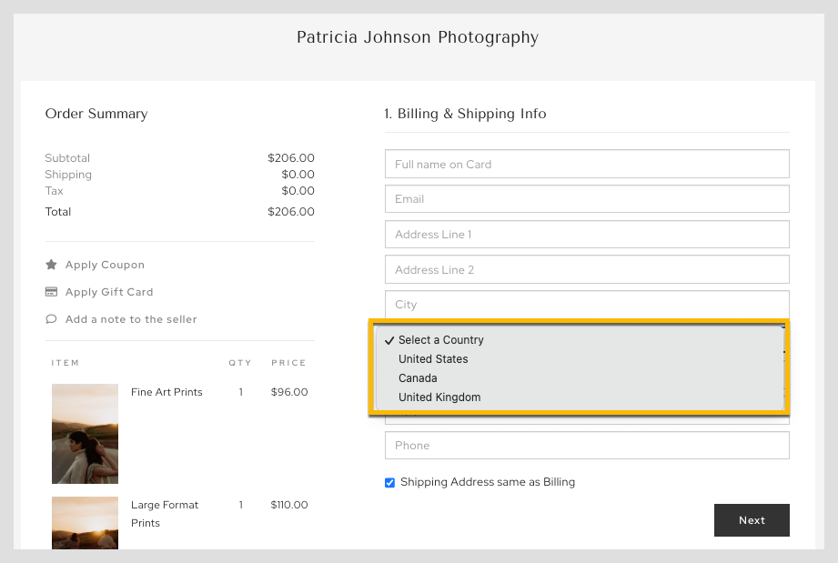 Why isn’t my country appearing as an option at checkout 1.png