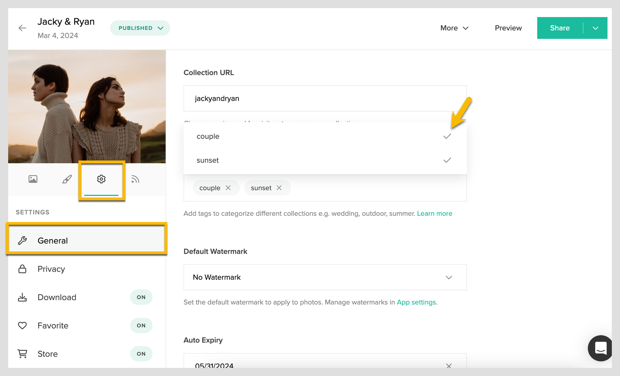 Organizing Collections with Tags – Pixieset - Help Center