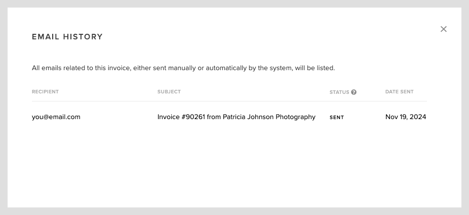 How do I check the email history of a session or document 3.png