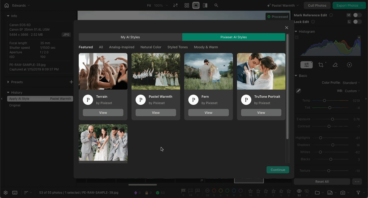 Editing photos in Pixieset Photo Editor1.gif
