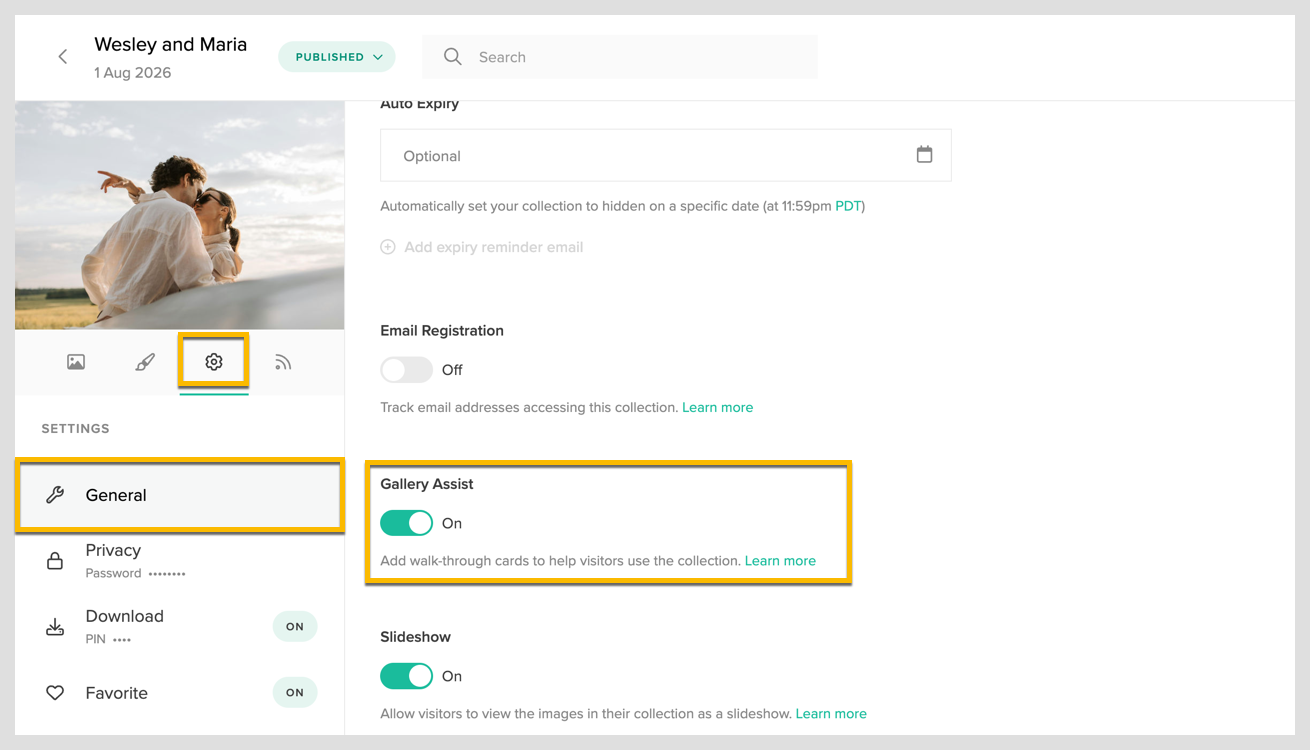 Guiding clients through a collection with Gallery Assist2.png